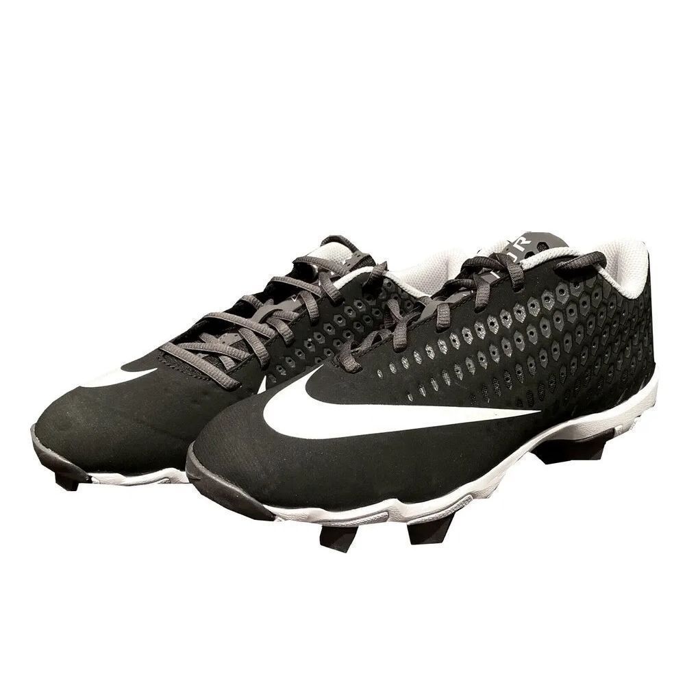 NIKE VAPOR MOLDED BASEBALL CLEATS LOW BLACK WHITE YOUTH NEW W/O BOX